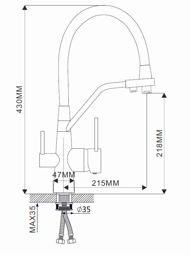 MN4460-27 Смеситель для кухни  с подключением фильтра питьевой воды черн - фото